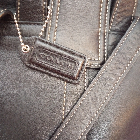 Authentic COACH Soho Black Leather Drawstring Backpack EUC! 3559 - Picture 7 of 8